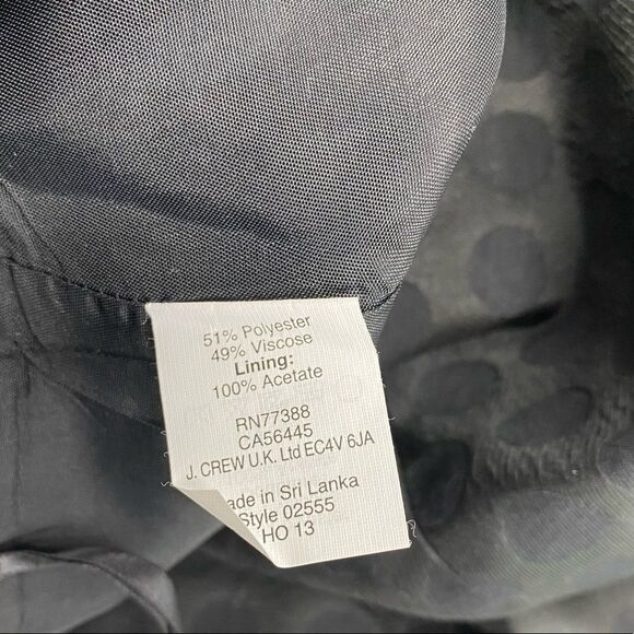 J. Crew Polka Dot Pencil Black Skirt size 00 - Picture 4 of 6